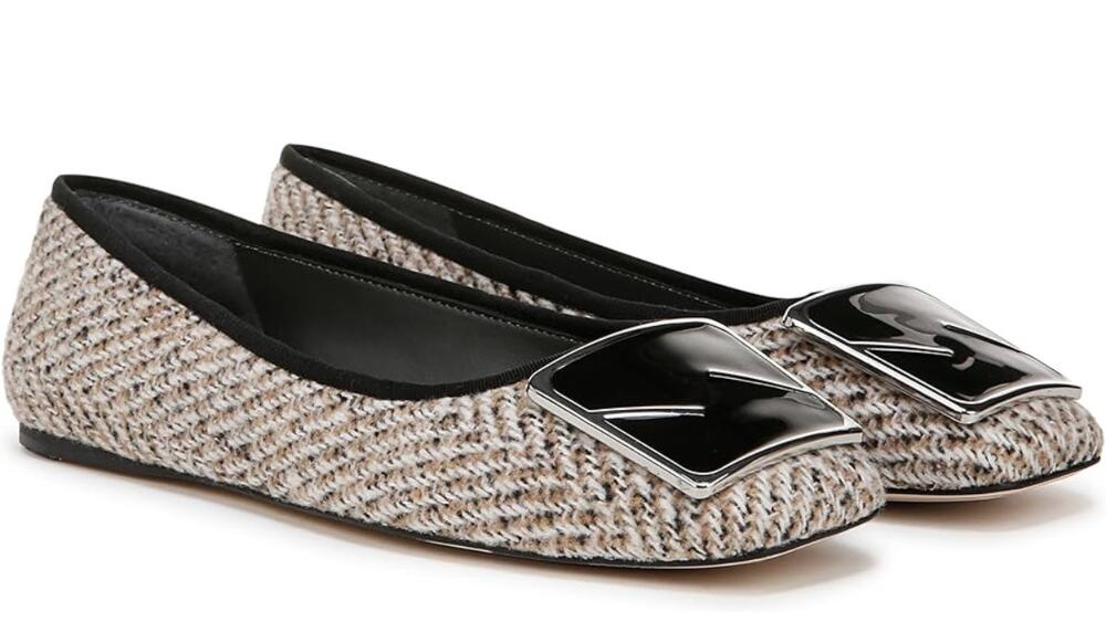 Franco Sarto Flexa 'Amaya' Women's Size 8 Ballet Flat Black Multi Tweed Fabric